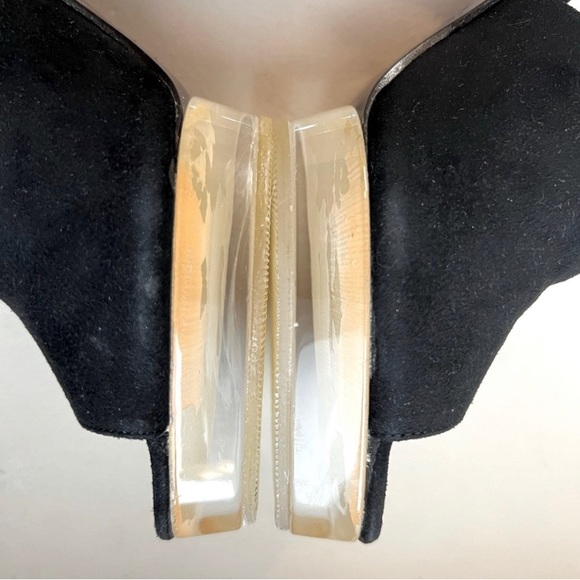 Stuart Weitzman Lucite Heel Suede Heels - Picture 9 of 9